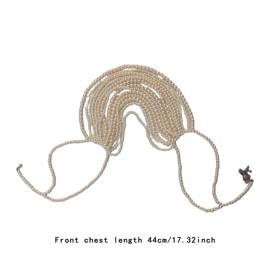 Beaded Body Chain Bra Jewelry Beach Accessories Chest Bikini for Carnival