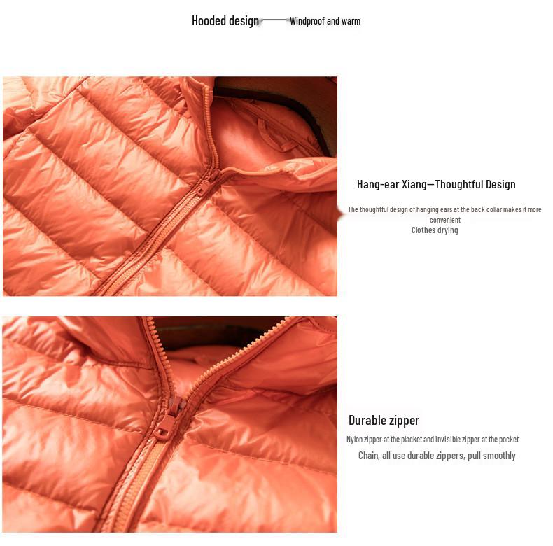 2023 Women's Lightweight Hooded Slim Down Jacket - Short, Fashionable, Plus Size, Autumn/Winter Outerwear