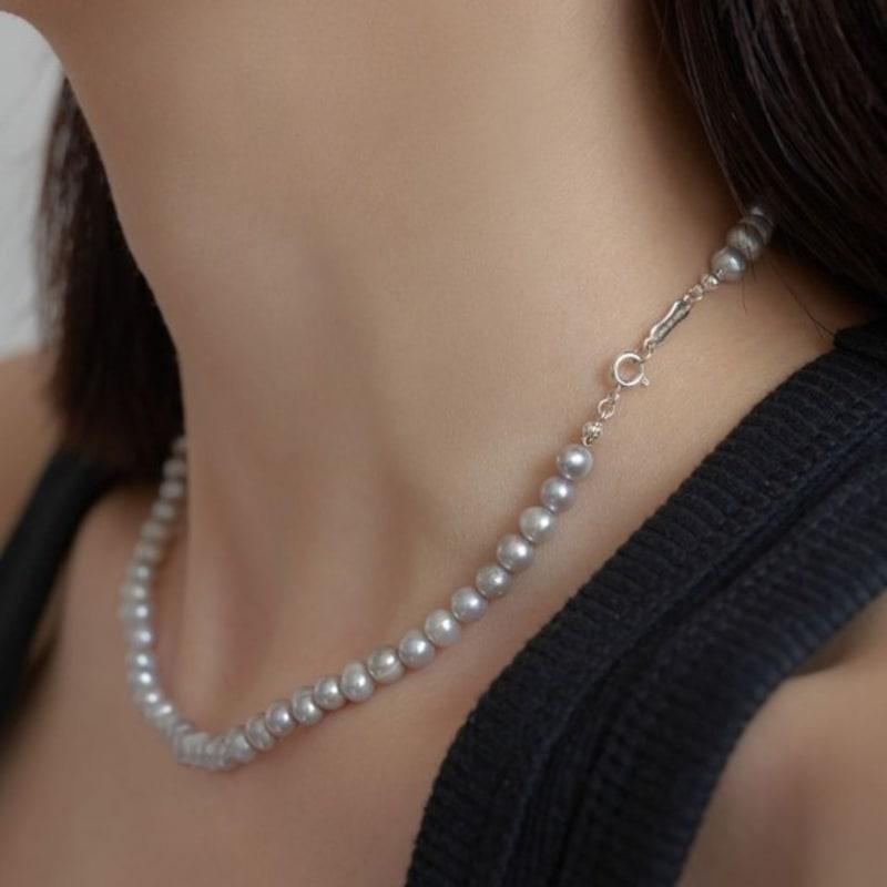 Dawn of Me Royal Grey Pearl Necklace