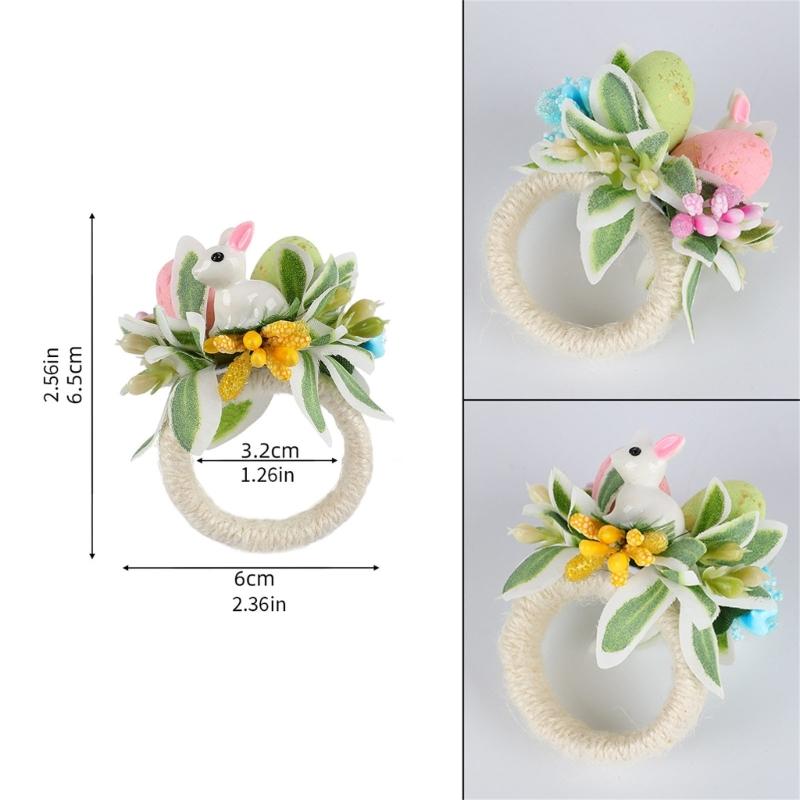 Plastic Napkin Rings With Easters Rabbit Eggs Theme Durable Suitable For Indoor Outdoors Celebration And Event