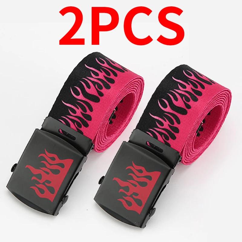 Punk Flame Belt - Trendy Hip-hop Street Bad Boy Personality Decoration Durable for Both Men and Women Trendy Eyelet Belt