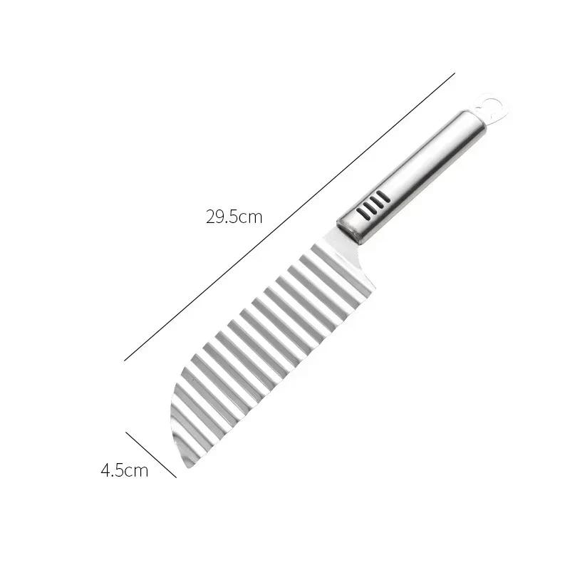 Stainless Steel Crinkle Wavy Slicer Knife Fruit Vegetable Potato Chip Slicer Potato Cutter Chopper French Fry Maker Tools