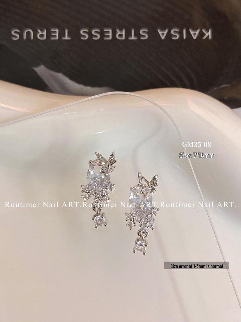 Luxury Zircon Bow Heart Pendant Nail Art Rhinestones – Exquisite, Shiny, and Elegant