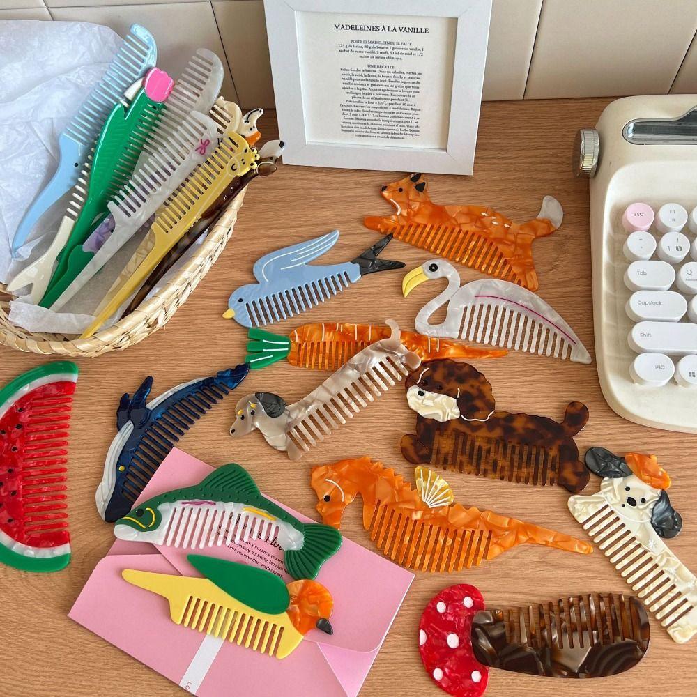 Tulip Acetate Comb Animal Hairdressing Combs Portable Makeup Comb  Student