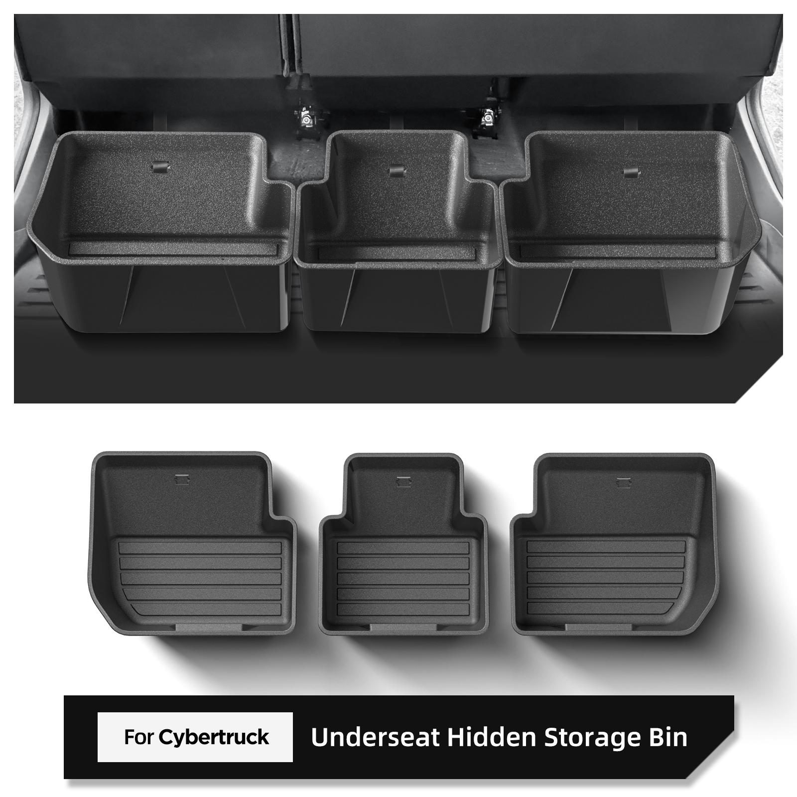 for Tesla Cybertruck 2025-2025 Under Seat Storage Box Car Interior Accessories Rear Seat Lower Box Case Organizer 3Pcs