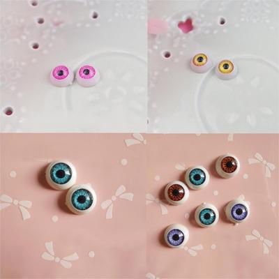 1 Pair/Set 12Mm Doll Eyeballs Half Round Acrylic Eyes For Diy Doll Bear Crafts