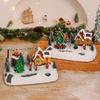 Resin Christmas Music Box With Duals Light Sound Functions Easy To Display Desktop Decoration Party Supplies