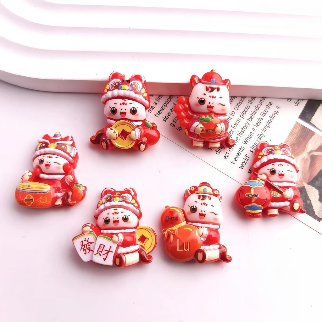 2025 Star Keychain & DIY Hair Accessories - Cartoon Dragon Baby Drip Oil Hair Ties & Resin Charms