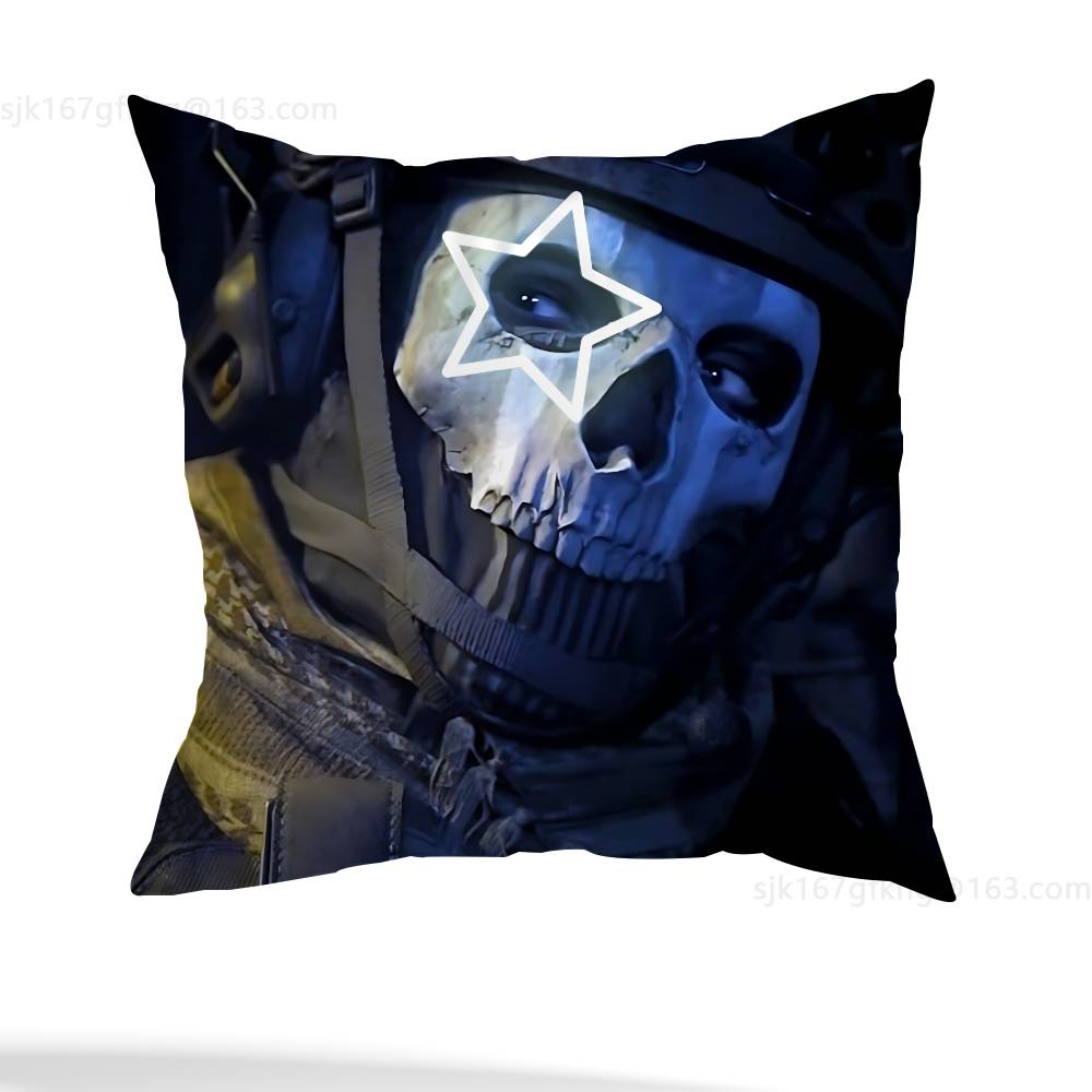 Game Call of Duty Pillow Case Anti-dustmite Pillowcase Invisible zipper silky short plush Sofa cushion cover