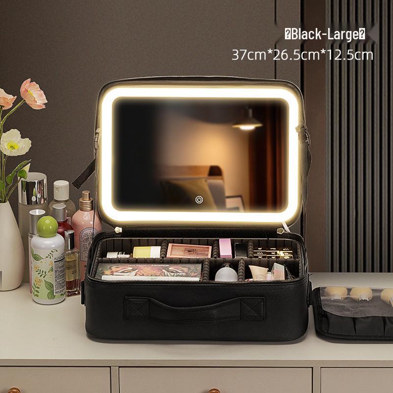 Portable LED Cosmetic Bag: Multifunctional, Large Capacity, Professional Makeup Organizer 2024.