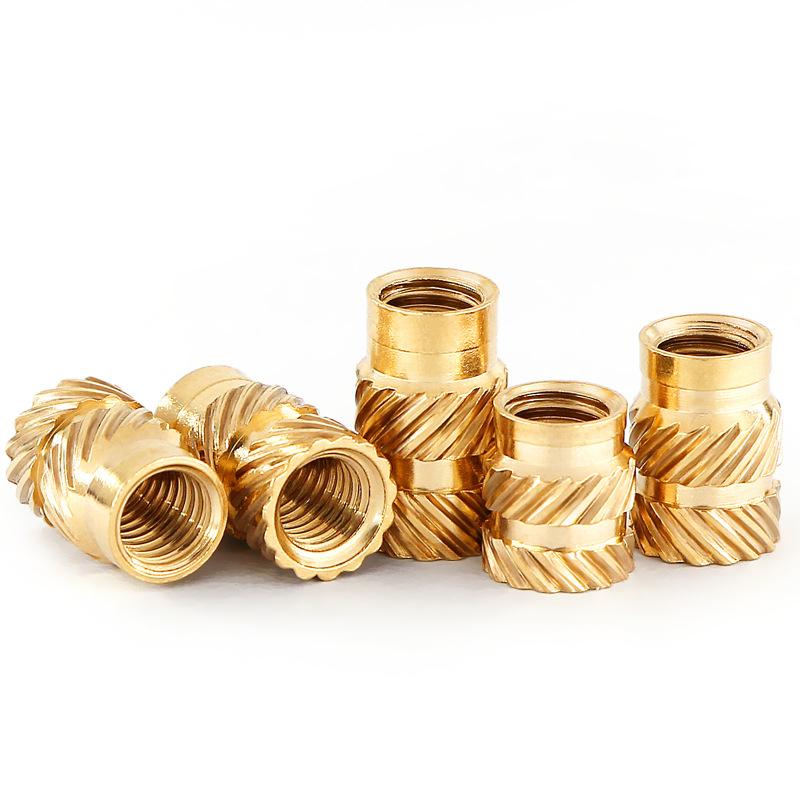 M2.5 M3 Brass Insert Nut Double Twill Copper Nuts Hot Melt Knurled Thread Nuts Injection Embedment Insertion Copper Nut
