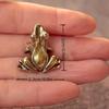 Brass Frog Statue Ornament Retro Animal Figurines Tea Pet Desktop Home Office Decor Mini Micro Garden Landscaping Decoration