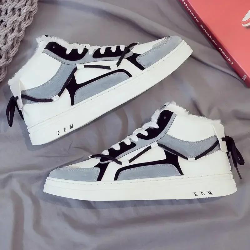 Herren Schneestiefel Plateau Outdoor Wandern Schnürschuhe Dick Männlich Winter Schuhe Plüsch Mode Marken Ausverkauf Hohe Qualität Fell