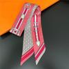 Multi-purpose Small Scarf Buckled Printing Skinny Bag Scarf Brand Silk Foulard Women Ribbon Scarves For Ladies