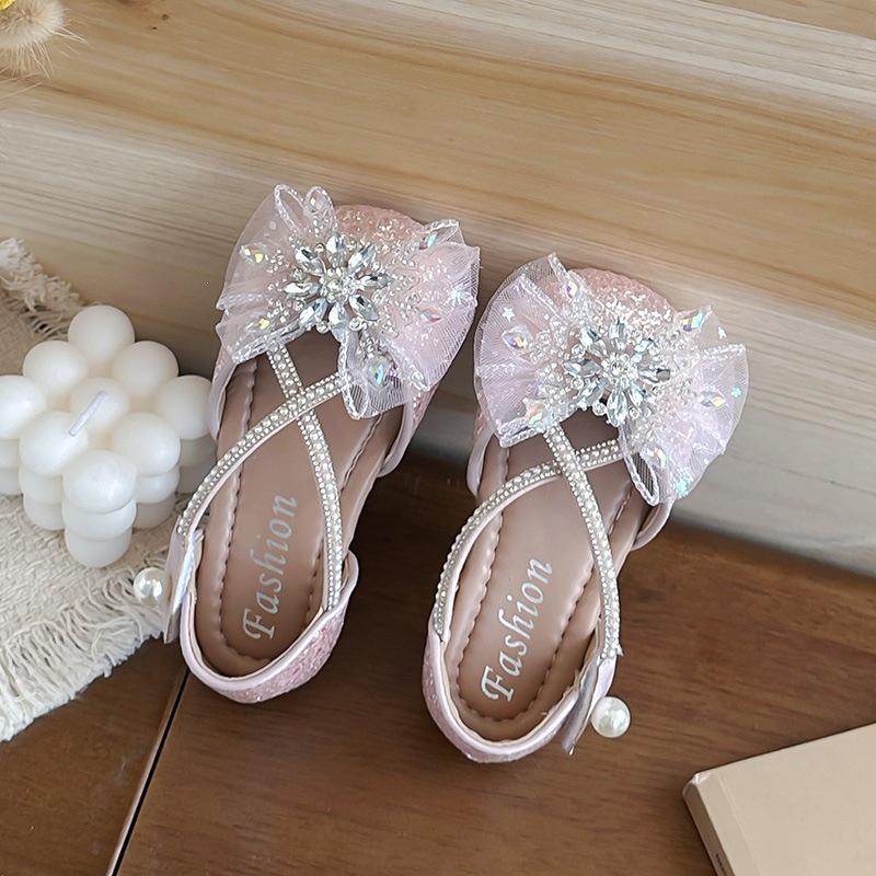 2026 Rhinestone Bowknot Princess Shoes for Girls - Soft Sole Spring Sandals 23