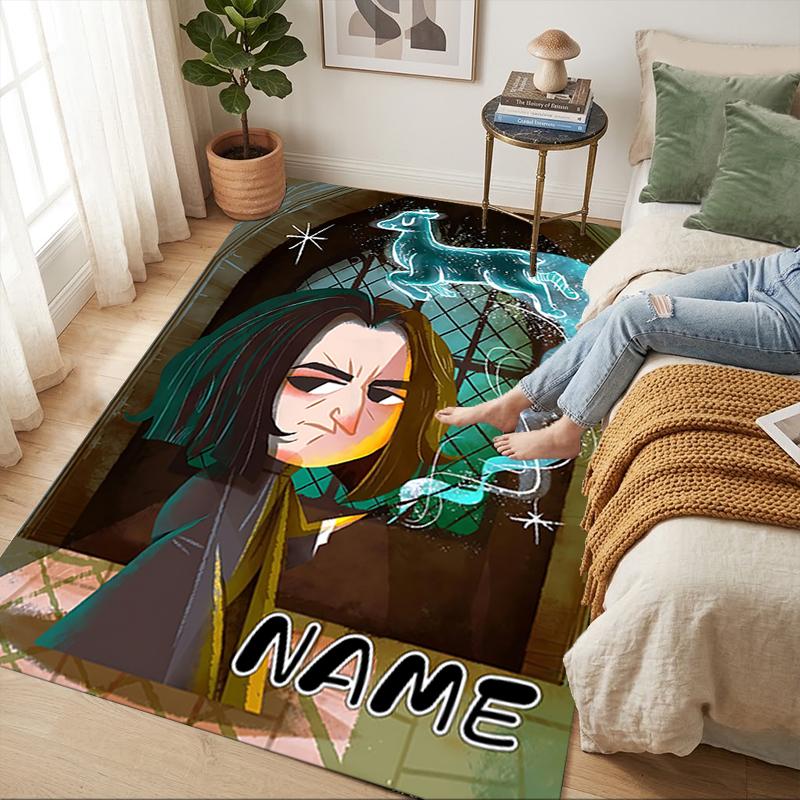 Custom Name Harry Potter Living Room Non-Slip Area Rug Soft Carpet for Bedroom Kids Playroom Sofa Office Home Decor Doormat