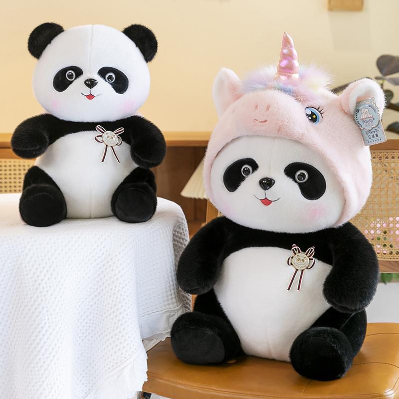Unicorn Transform Panda Plush Toy Cute Cartoon Flower Children Gift Birthday