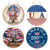4 juli Hangend Deurbord, Onafhankelijkheidsdag Decoraties Rustiek Amerikaans Bord voor Voordeur Portiek Muur Raam Decoraties