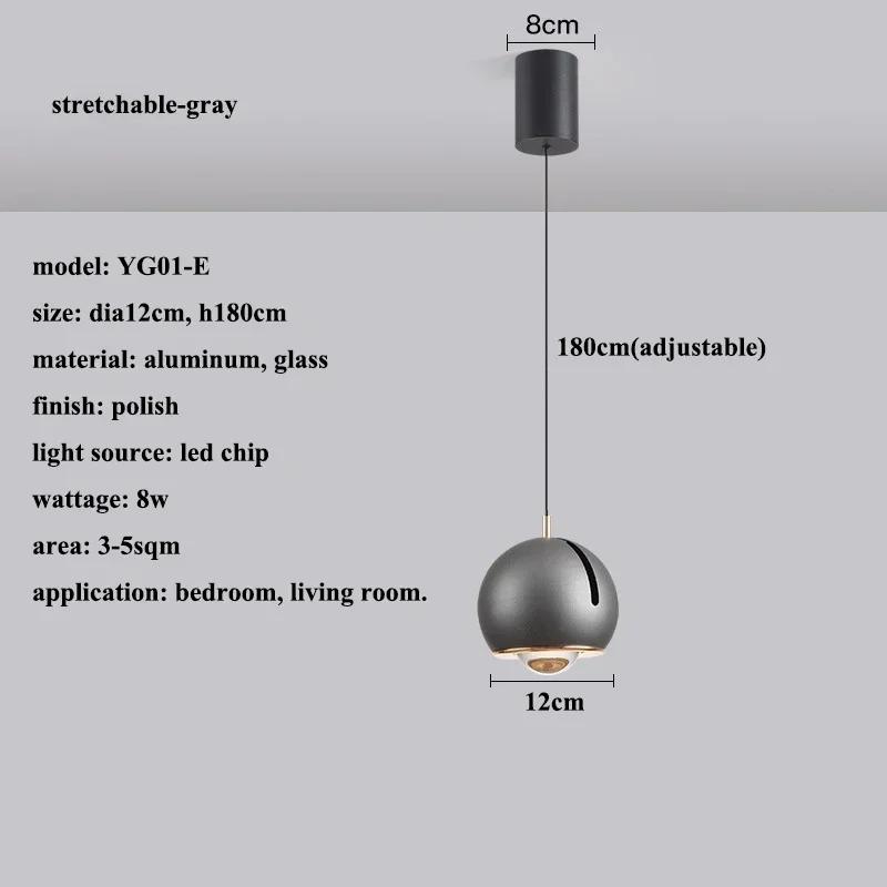 Modern minimalist LED pendant light adjustable angle circular pendant light stretchable luxury home decoration lighting fixtures
