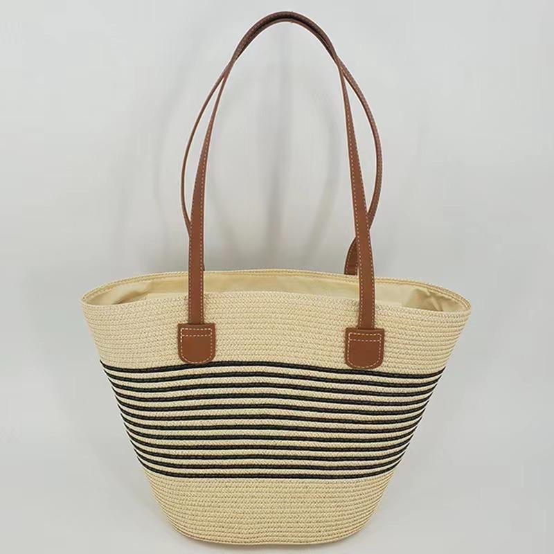 Straw bag women's summer bag fashion tote bag large capacity woven bag bucket bag women's bag
