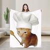 Funny Angel Meowl Cat Blanket Winter  Comfortable Throw Blanket For Adults Girls Sofa Home Flannel Bedspread Bed Cover