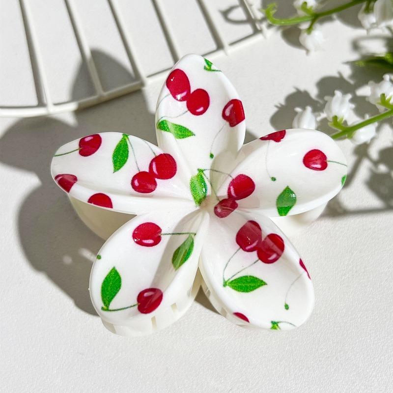 Printed Clips, Egg Flower Fresh and Light Hair Clips Back of The Head Updo Shark Clips