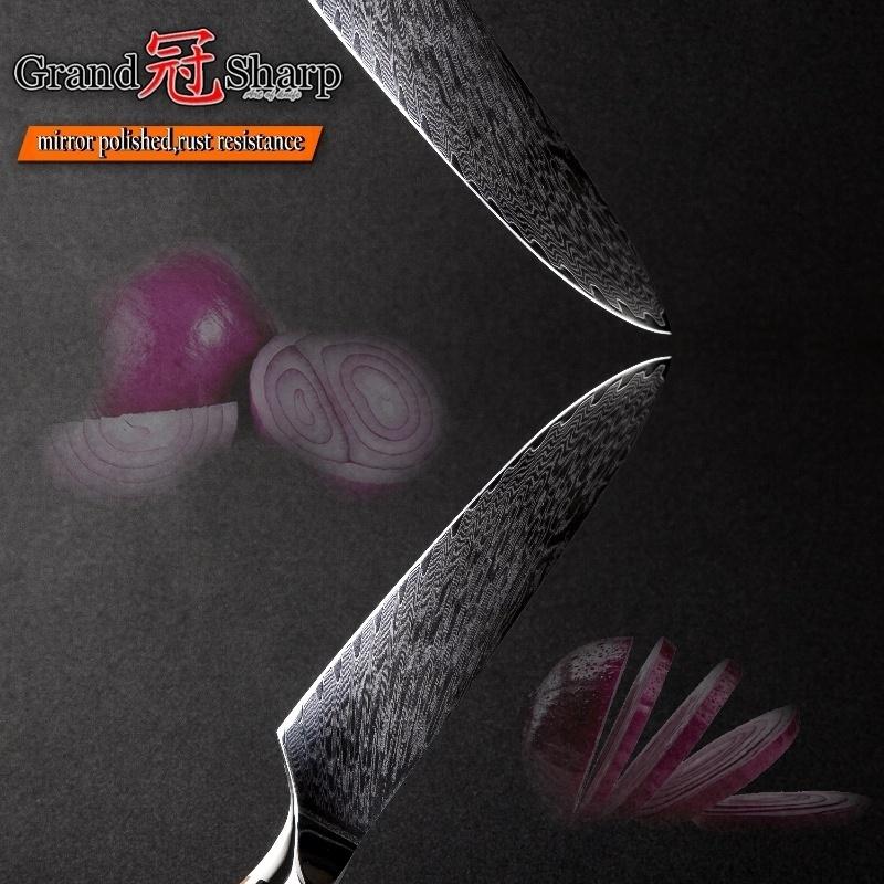 7.5'' Damascus Kitchen Knife 67 Layers VG10 Japanese Damascus Knives High Carbon Kitchen Chef Knife