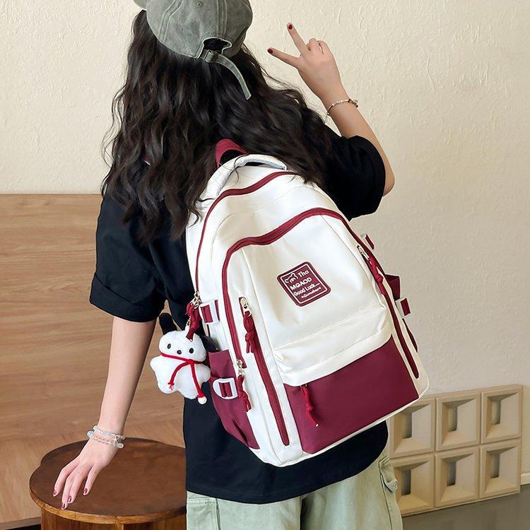 Schoolbag Korean version of the new high-value girls large-capacity load reduction versatile durable schoolbag junior high school student backpack