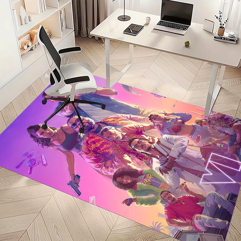 Game Grand Theft Auto Print Area Rug - Soft, Washable Non-Slip Indoor Mat for Office Chairs, Living Room, Home Office Decorative Rug