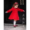 David Bella Girls' Dress Spring Outfit Children's Academy Style Princess Dress Navy Collar Baby Red New Year Dress