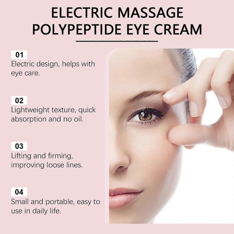 Electric Eye Massager with Peptide Cream – Reduces Dark Circles & Puffiness, Anti-Aging