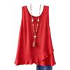 1116 European and American Women's Clothing Summer New Solid Color Casual Sleeveless U-neck, Fake Two-layer T-shirt