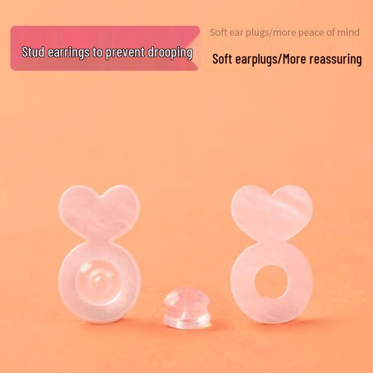 White Acrylic Earring Backs with Silicone Support for Anti-Tilt & Anti-Drop