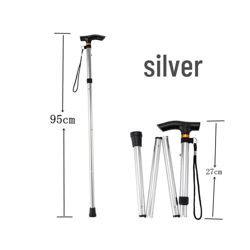 German Quality Ultra-Light 5-Section Telescopic Hiking Poles & Multifunctional Climbing Cane