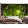 Mural de pared de bosque, papel tapiz de selva tropical, gran mural de paisaje natural para dormitorio, sala de estar, murales, decoración del hogar