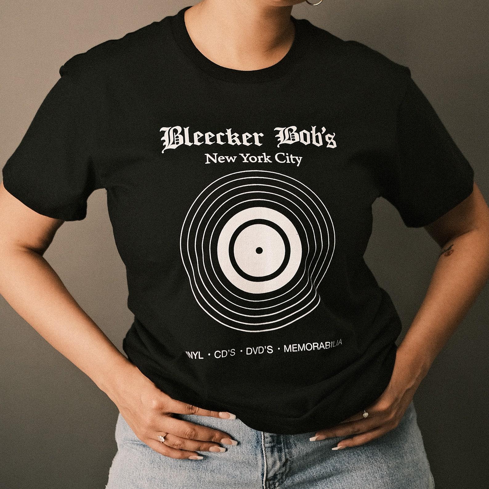 Bleecker Bobs T shirt/Music Memorabilia Gift/Vintage Indie Record Store/New York City/Bleeker Street/Records/ Vinyl Collector Gift/Retro/NYC 4XL