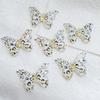 10Pcs Cute Colorful Shiny Butterfly with a Hole Flat Back Resin Scrapbooking DIY Jewelry Hairpin Craft Decoration Accessorie