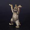 1Pcs Metal Brass Animal Figurines Antique Copper Cartoon Kung Fu Cat Statue Desktop Ornaments Miniatures Home Decoration