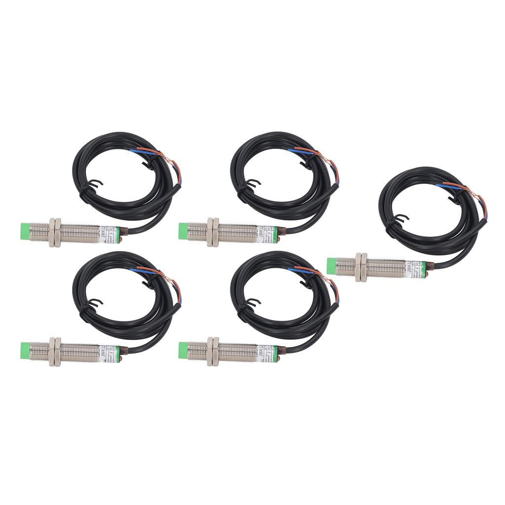 5 Pcs Inductive Proximity Sensor M12 Approach Sensor NPN NC IP65 Waterproof Proximity Switch