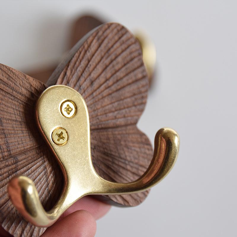 Butterfly, Solid Wood Hook, Creative, Black Walnut, Seamless Adhesive Hook, Coat Hook, Black Walnut, Door Hook, Beech Wood Coat Hook