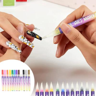 1/13 ks Pera na nehtové umění 3D Rychleschnoucí 0,5MM DIY Gelové nehtové umění Akrylové barvicí fixy Nehty