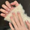 Nude Fake Nails with Cat Eyes Tip Reusable Long Lasting Press On Nails for Hot Girl Dress Matching