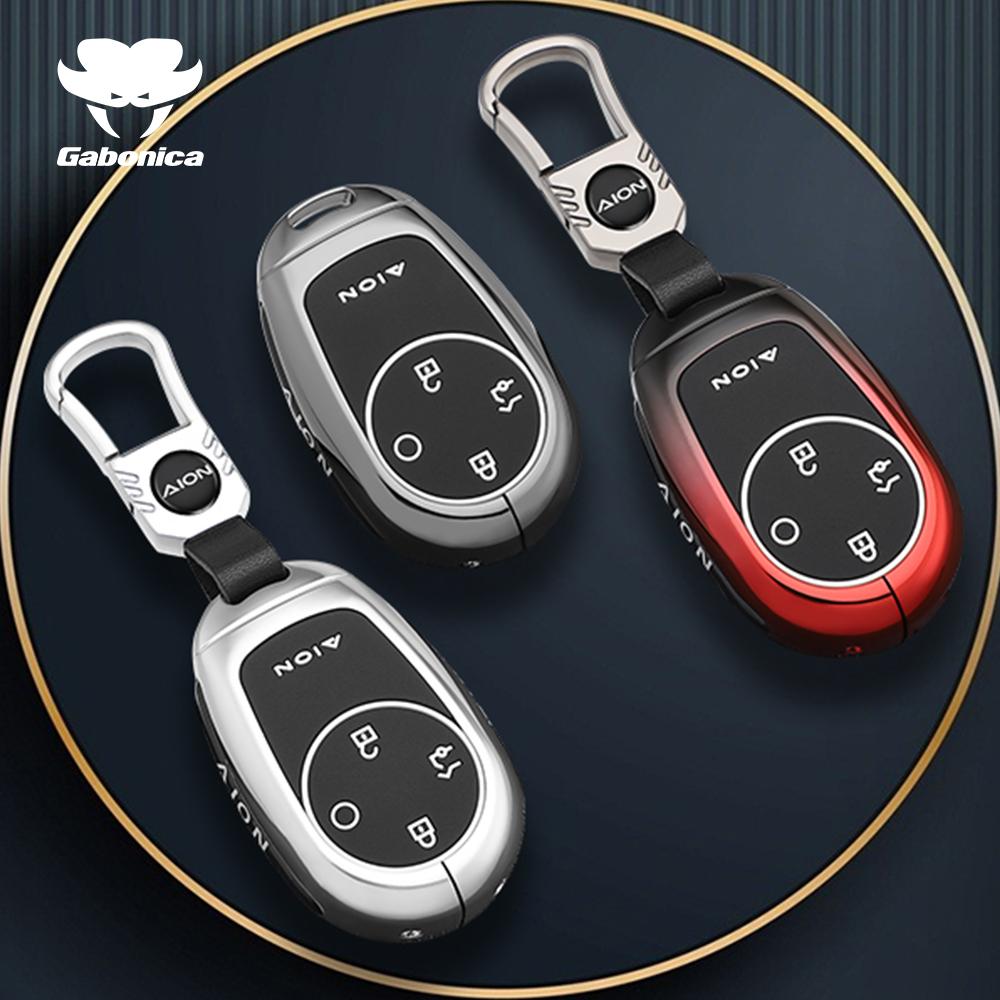 New Zinc Alloy Car Key Case For Gac Aion V Rt Ut Y Plus Keychain Remote Decoration Cover Shell Ring Holder Fob Accessories