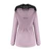 Women's Hooded Plus Velvet Corduroy Coat Ladies Winter Cotton Coat Thickened Mid-length Warm Jacket
