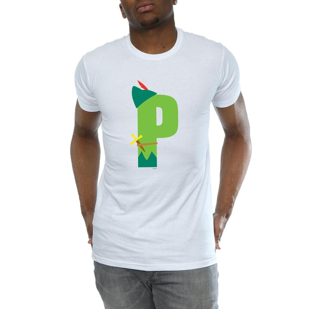 Disney Mens Alphabet P Is For Peter Pan T-Shirt