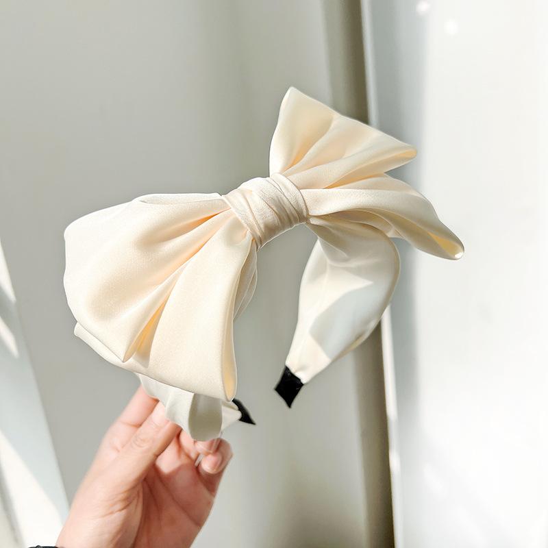Women Girls Spring Colorful Silk Satin Bow Hairband Headband Adult Hair Accessories Hair Jewley