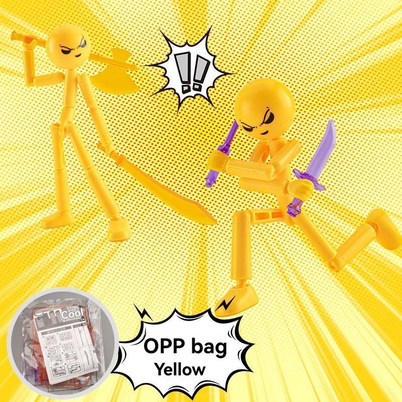 

Articulated Stickman Action Figure with Movable Joints Cool Poseable Model Kit Gift for Boys Building Blocks Assembly Toys 1PC жёлтый