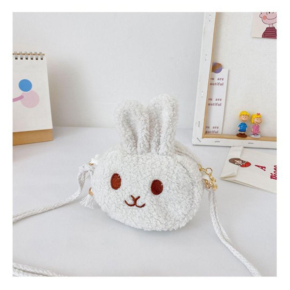 Kids Purses New Year Gift Plush Handbag Rabbit Shoulder Bag Messenger Bag Crossbody Bag Coins Bag