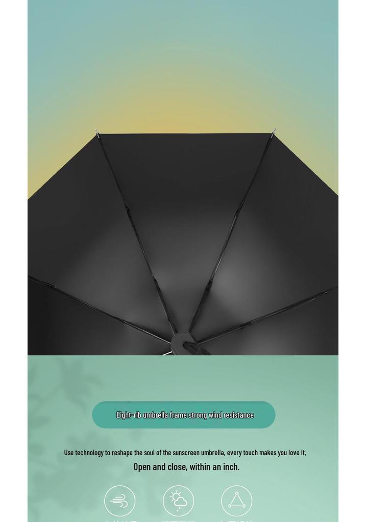 Premium Automatic Anti-UV Folding Umbrella with Dual-Use Sun and Rain Protection and Customizable Logo.