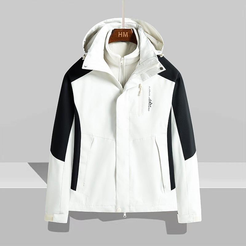 Men Women Waterproof Windproof Hiking Jacket With Removable Fleece Liner 3-in-1 Outdoor Parka Winter Camping Trekking Cycling